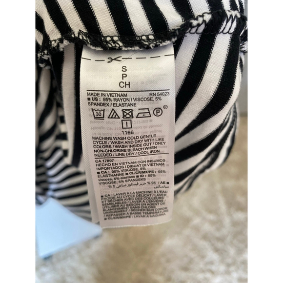 Old Navy Midi Dress Striped Black White Sleeveless Parisian Scandi Academia S - Picture 6 of 6